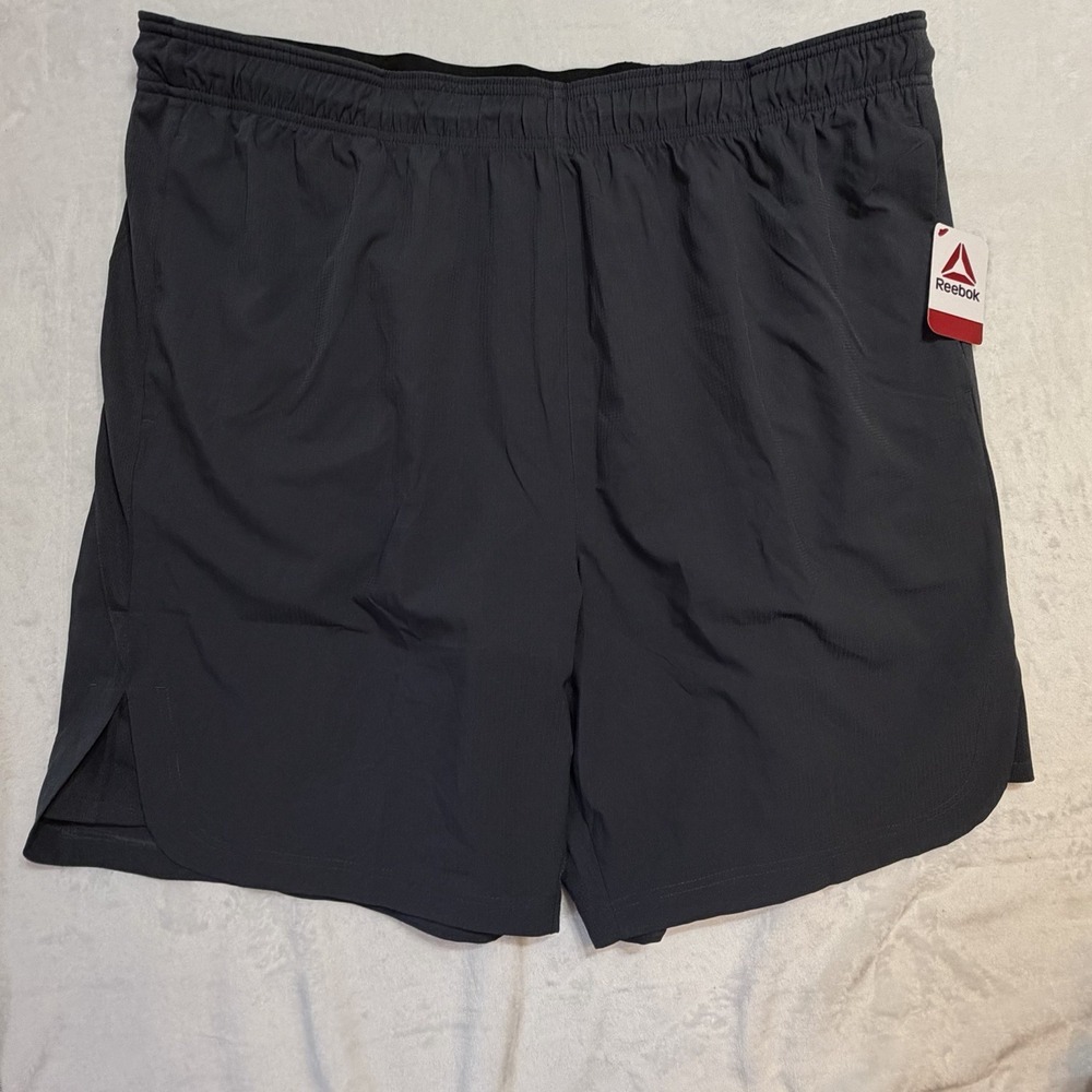 REEBOK Men's Size 3xl Woven Athletic Shorts 9" Inseam Dark Gray New With Tags
